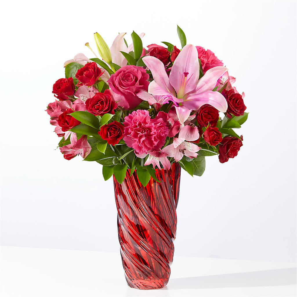 In Love Bouquet with Luxe Swirl Vase – Oaxaca Florist, Gaithersburg MD
