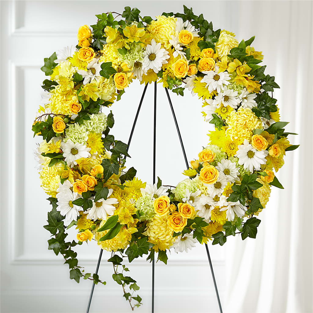 Golden Remembrance Wreath – Oaxaca Florist, Gaithersburg MD