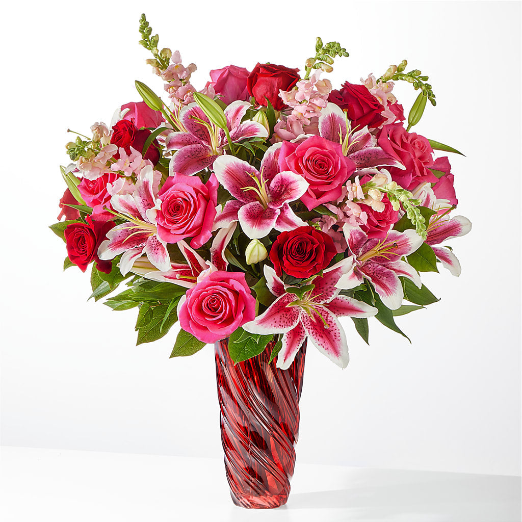 Always You Bouquet with Luxe Swirl Vase – Oaxaca Florist, Gaithersburg MD