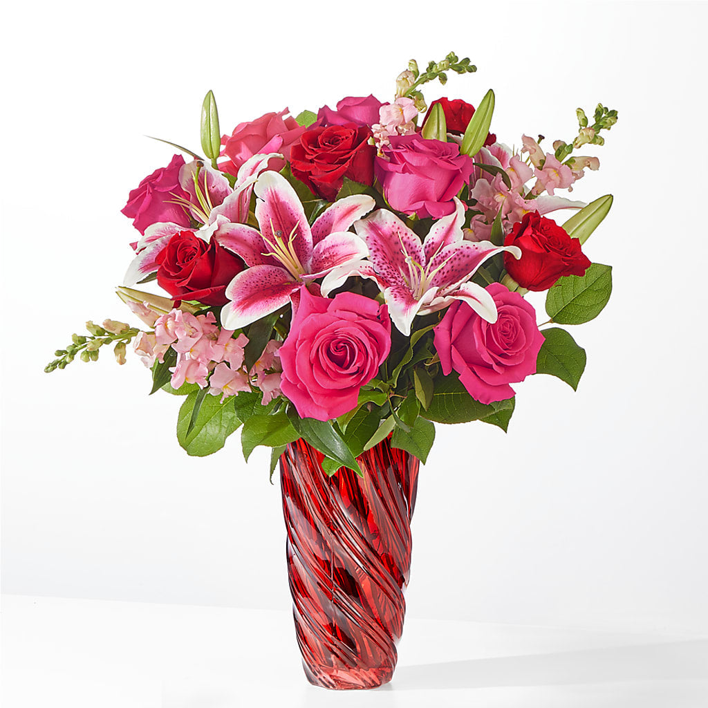 Always You Bouquet with Luxe Swirl Vase – Oaxaca Florist, Gaithersburg MD