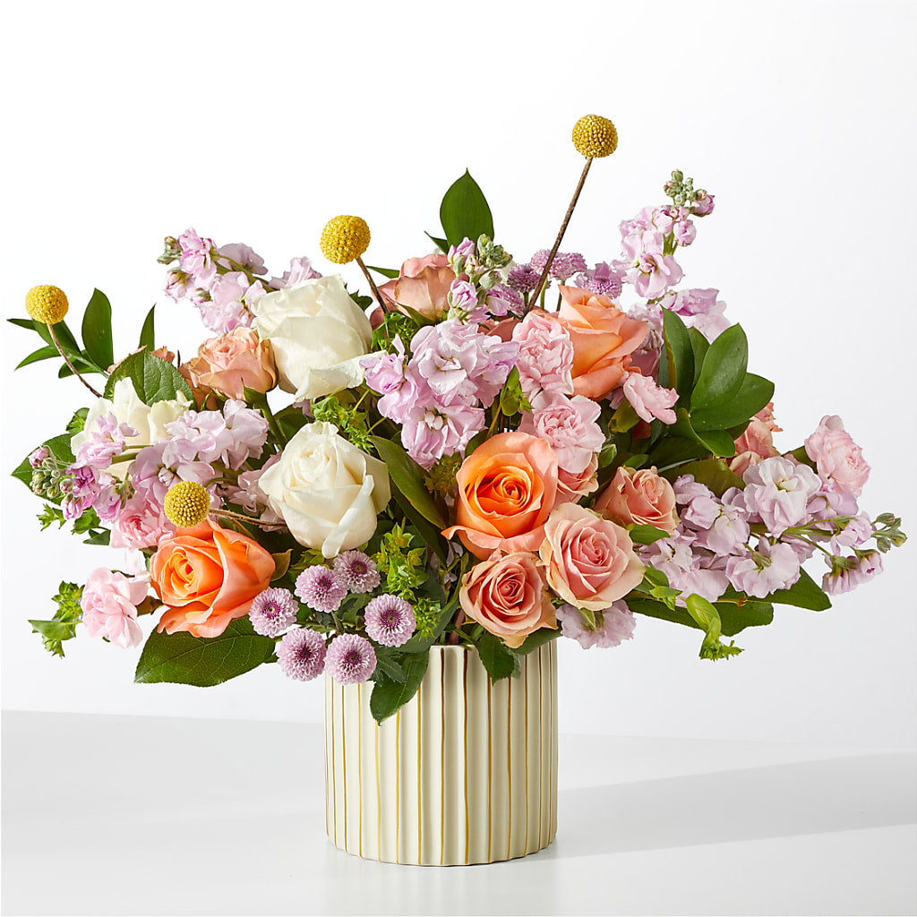French Market Bouquet with Ivory Vase – Oaxaca Florist, Gaithersburg MD