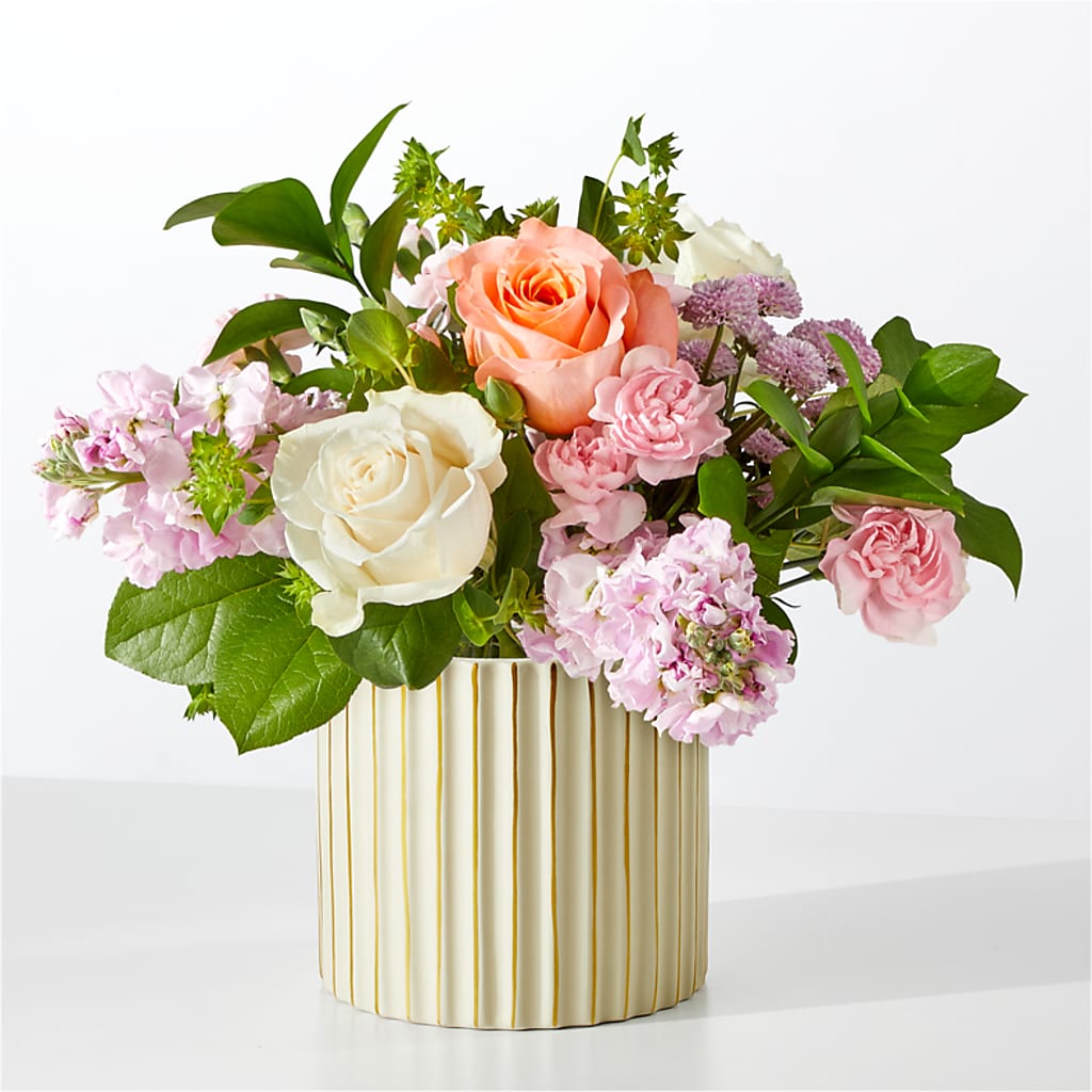French Market Bouquet with Ivory Vase – Oaxaca Florist, Gaithersburg MD