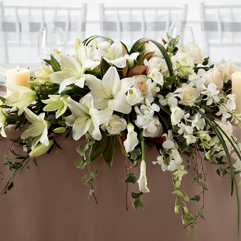 White Linen Arrangement – Oaxaca Florist, Gaithersburg MD