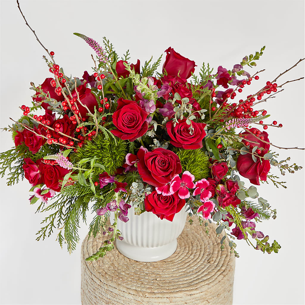 Big Red Bow Bouquet –  Oaxaca Florist, Gaithersburg MD