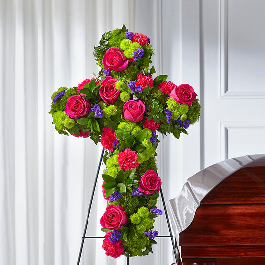 Tribute Rose Floral Cross –  Oaxaca Florist, Gaithersburg MD
