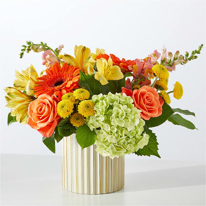 Autumn Sunshine Bouquet with Ivory Vase –  Oaxaca Florist, Gaithersburg MD