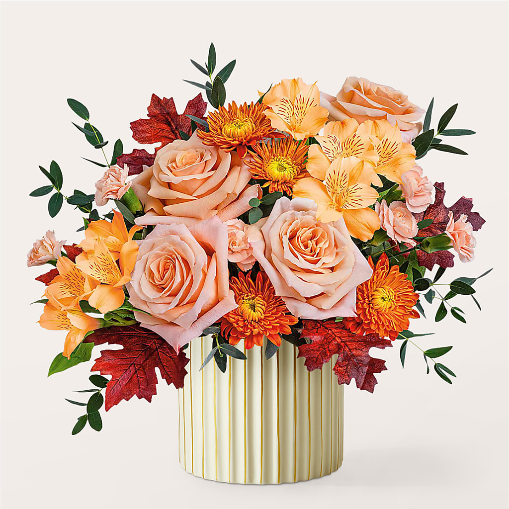 Spiced Latte Bouquet with Ivory Vase –  Oaxaca Florist, Gaithersburg MD