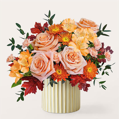 Spiced Latte Bouquet with Ivory Vase –  Oaxaca Florist, Gaithersburg MD