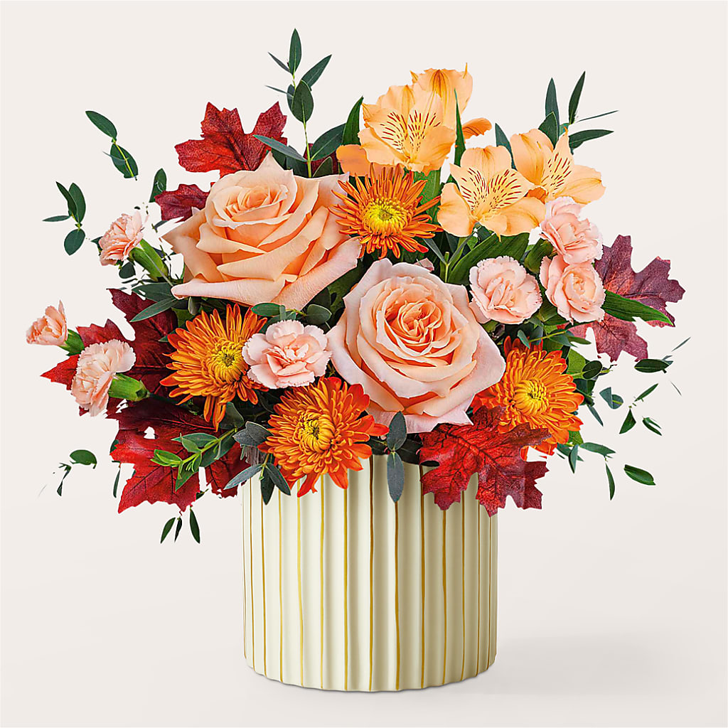 Spiced Latte Bouquet with Ivory Vase –  Oaxaca Florist, Gaithersburg MD
