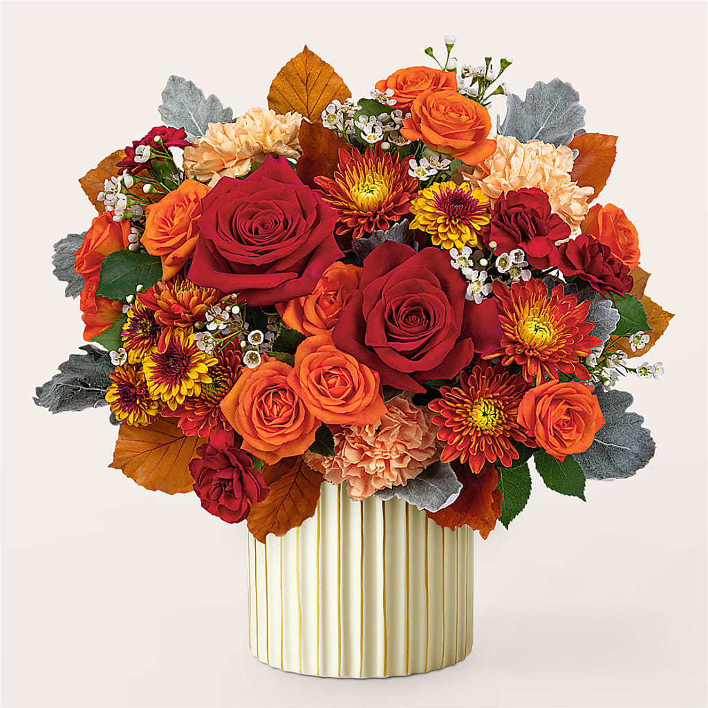 Merlot Bouquet with Ivory Vase –  Oaxaca Florist, Gaithersburg MD