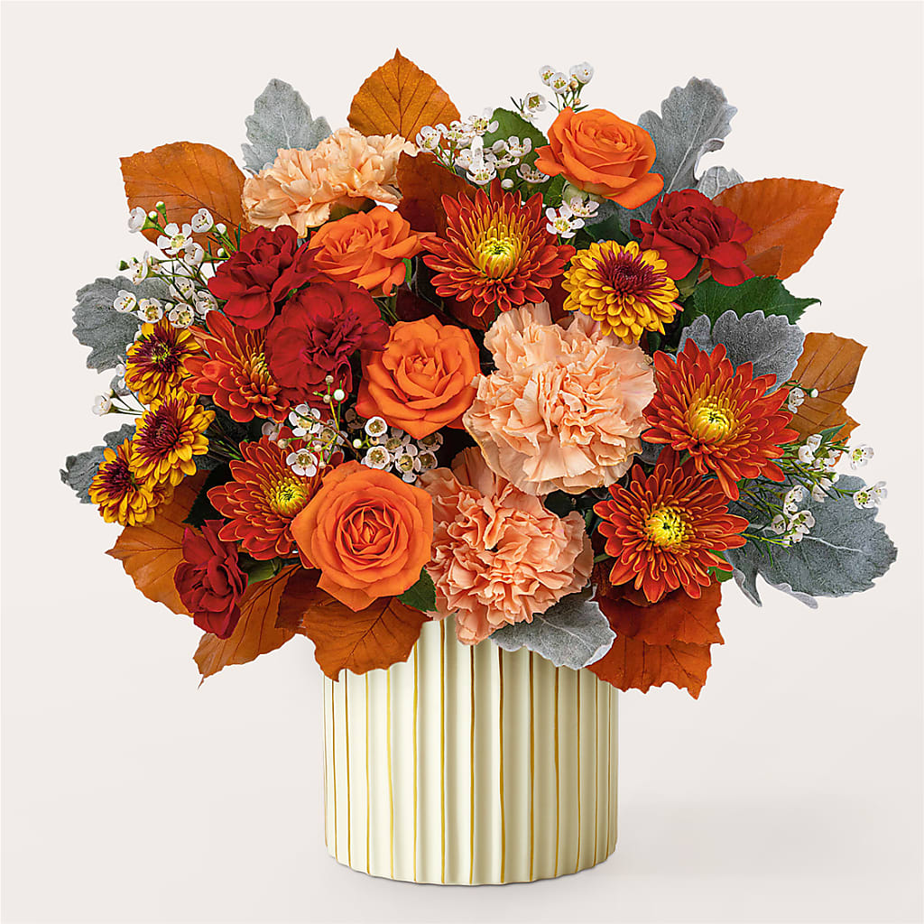 Merlot Bouquet with Ivory Vase –  Oaxaca Florist, Gaithersburg MD
